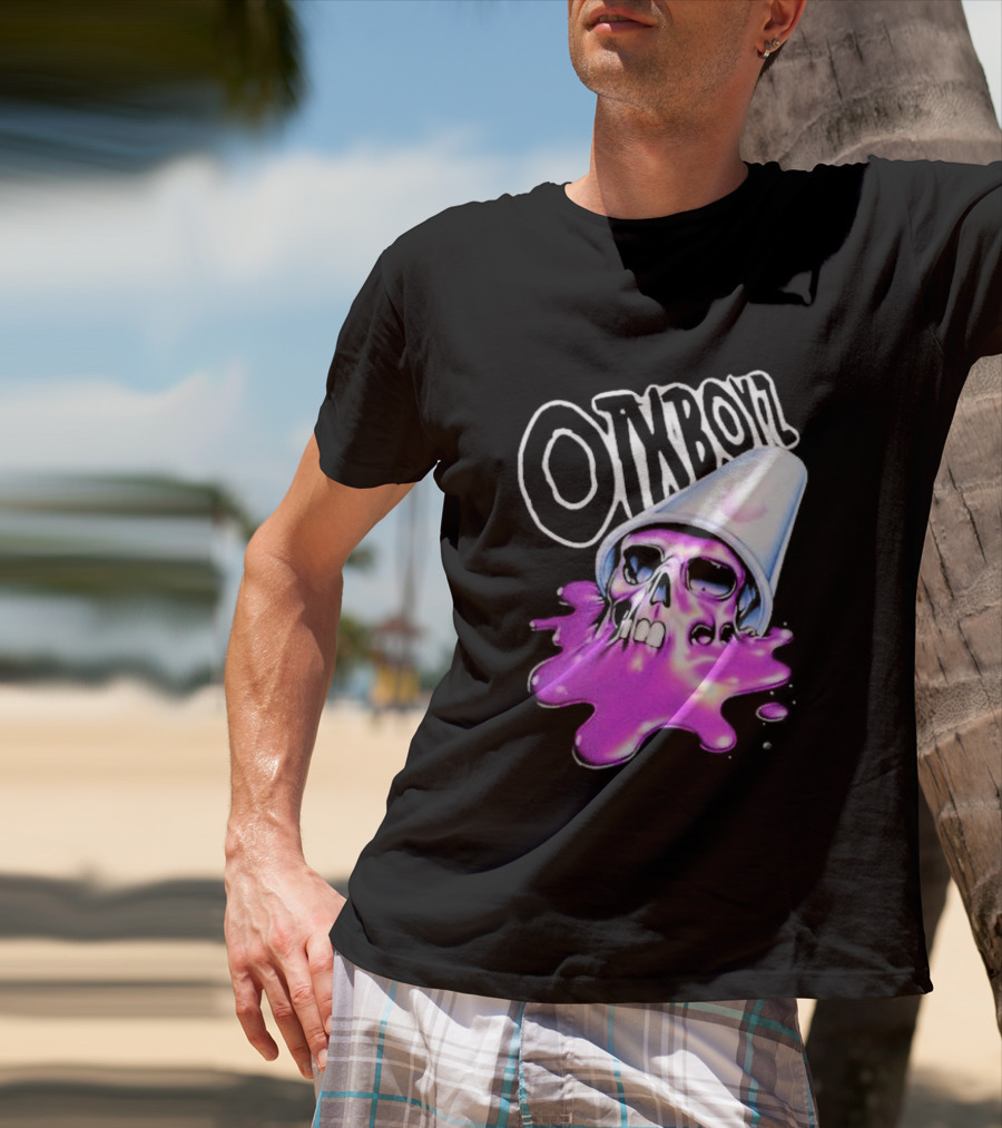 OZYBOYZ Geezy World Oil Spill Purple Skull Cup T-Shirt