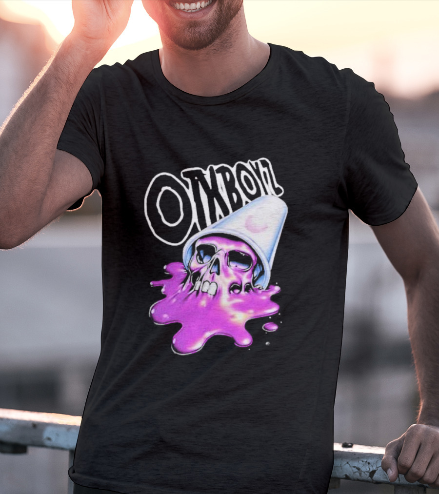 OZYBOYZ Geezy World Oil Spill Purple Skull Cup T-Shirt