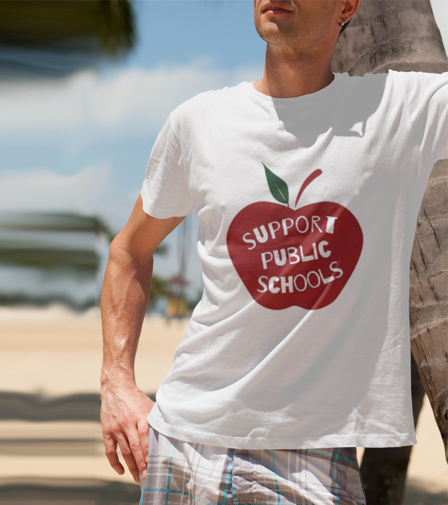 Support Public Schools Red Apple T-Shirt