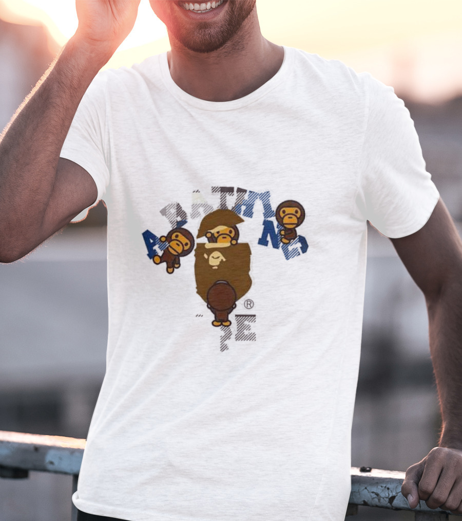 A Bathing Ape College Milo Bape Check T-Shirt