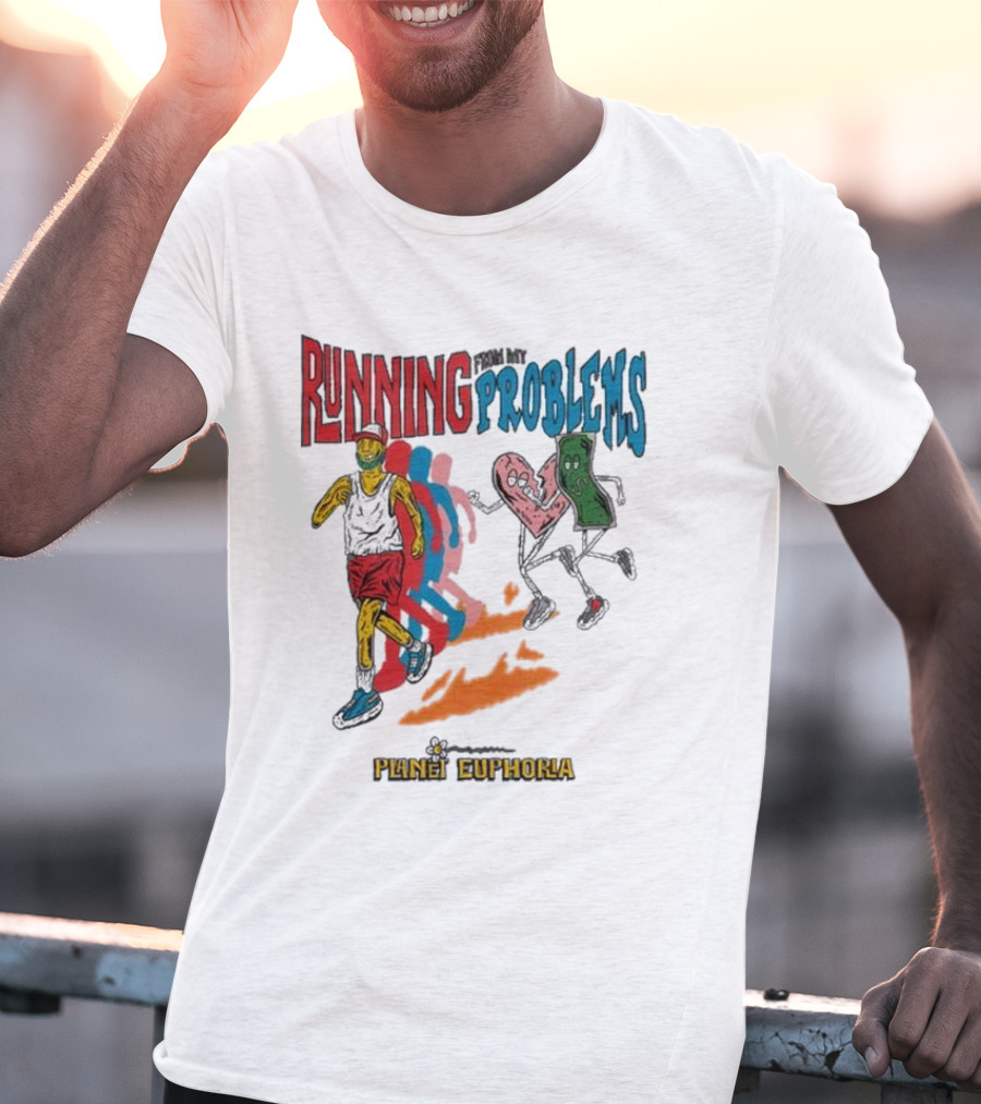 Running From My Problems Cartoon Characters Planet Euphoria T-Shirt