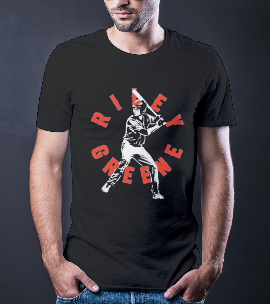 Detroit Tigers Riley Greene Baseball Team Swing Pose T-Shirt