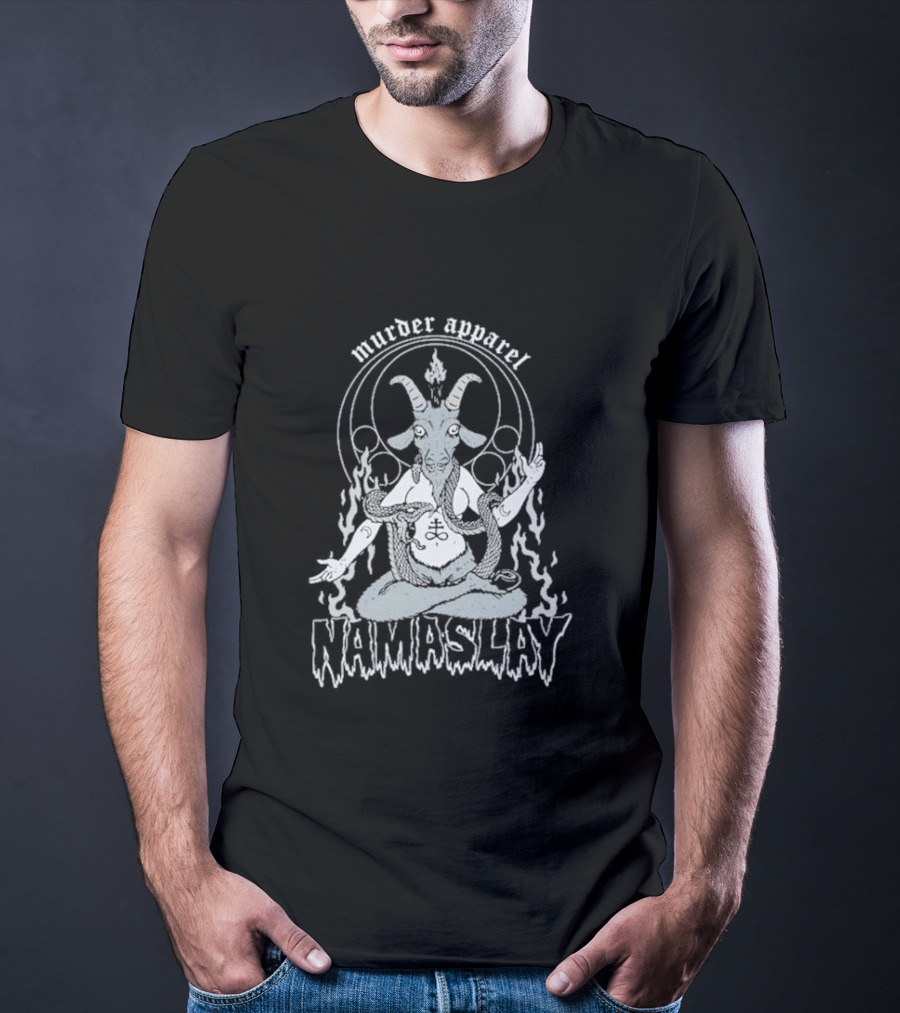 Murder Apparel Namaslay Goat Meditation With Fire And Serpent T-Shirt