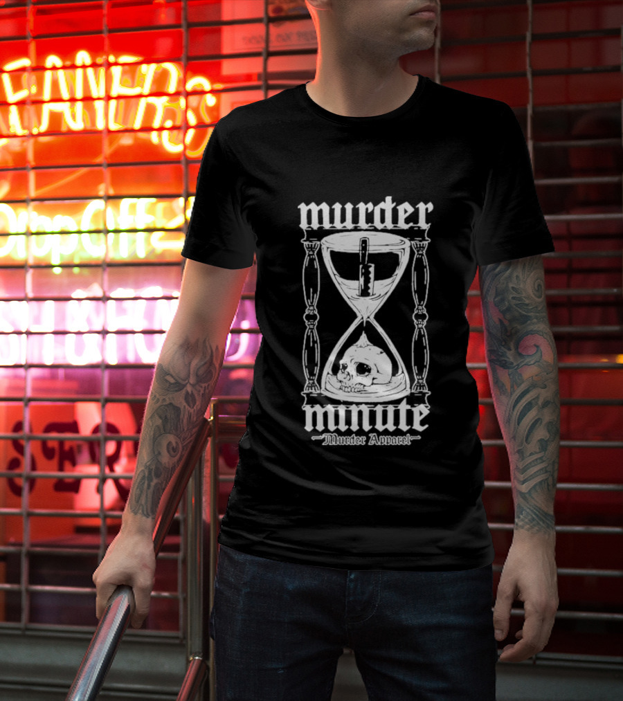 Murder Minute Hourglass Skull Murder T-Shirt