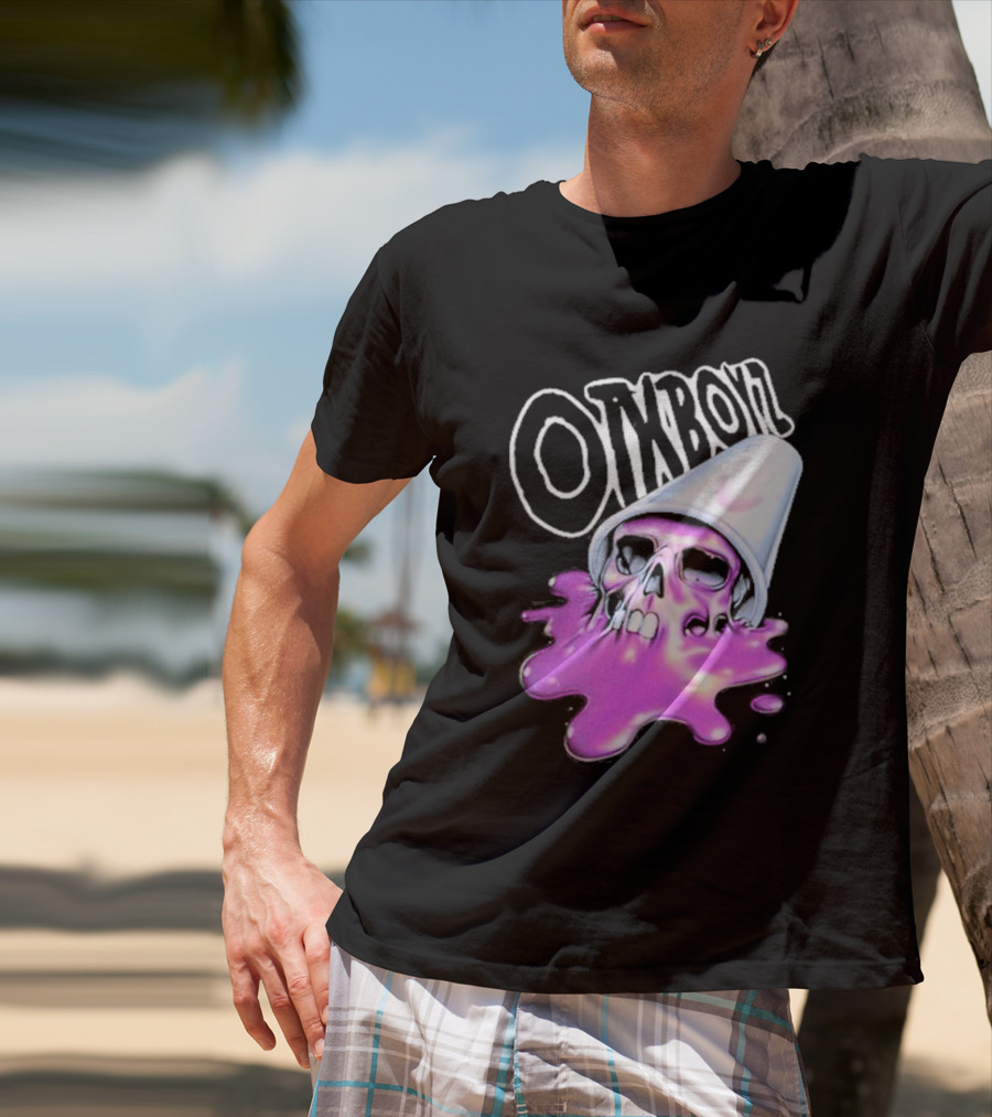 OTXBOYZ Purple Skull Overflowing With Oil Spill Aesthetic T-Shirt