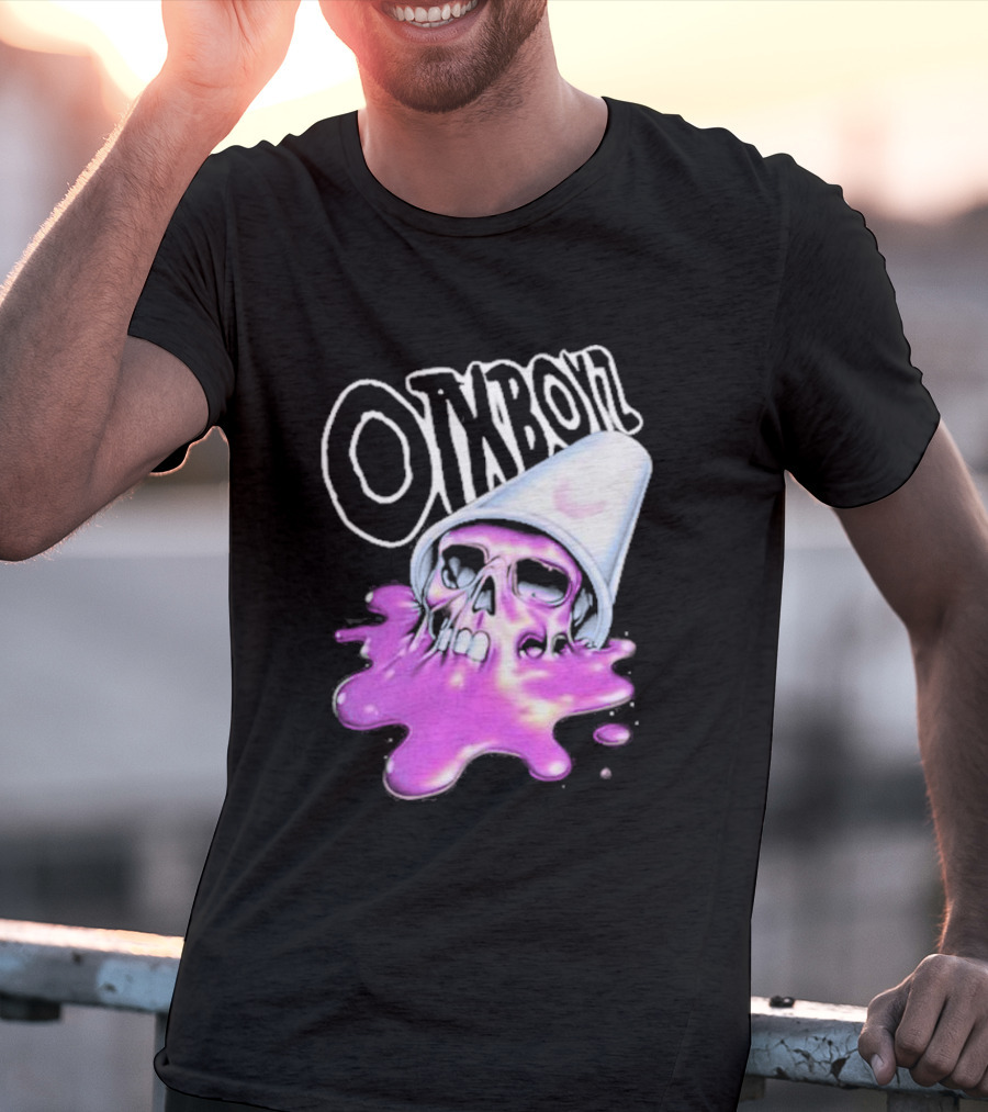 OTXBOYZ Purple Skull Overflowing With Oil Spill Aesthetic T-Shirt
