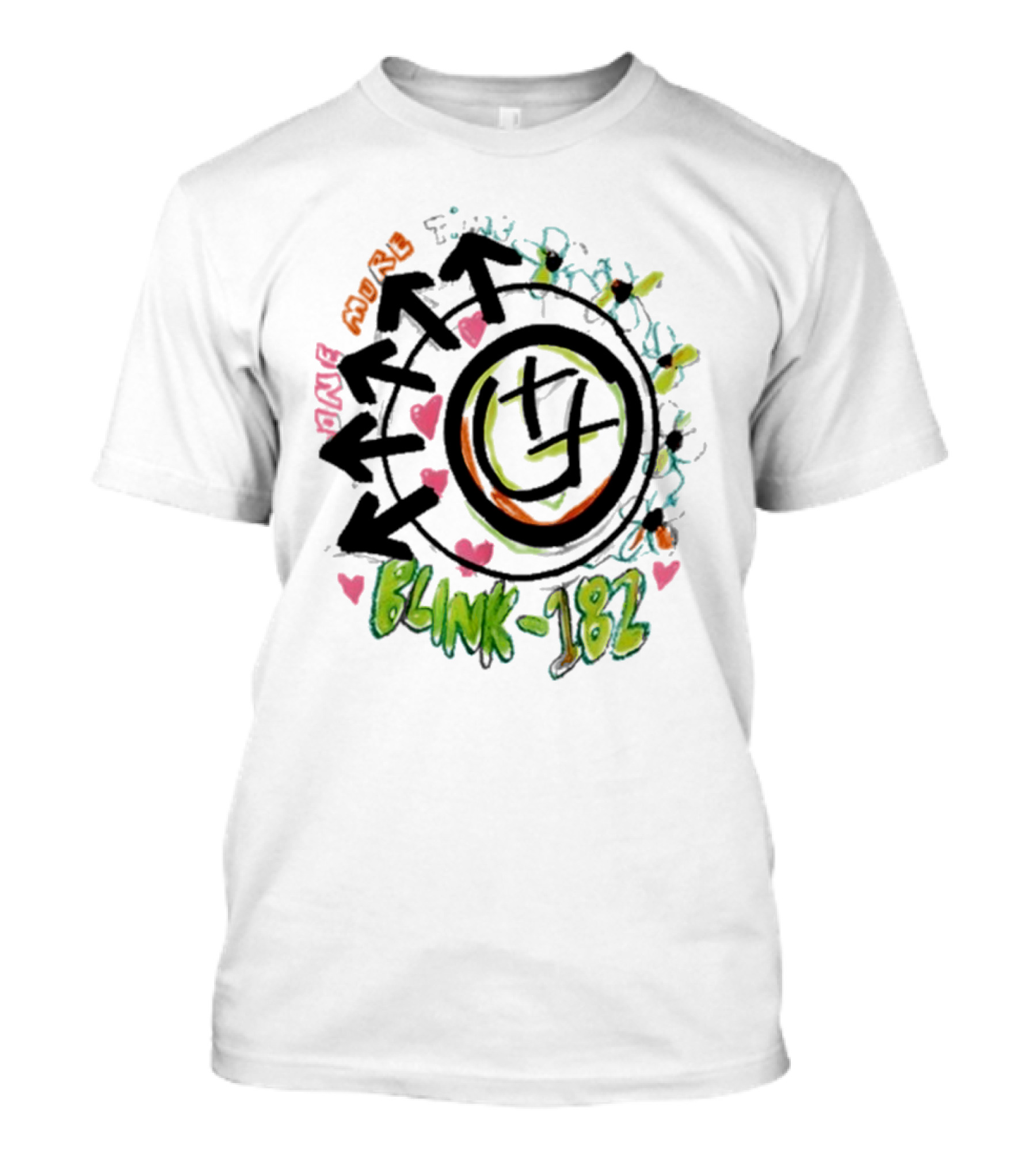 Blink-182 One More Time Graffiti Arrows And Hearts T-Shirt