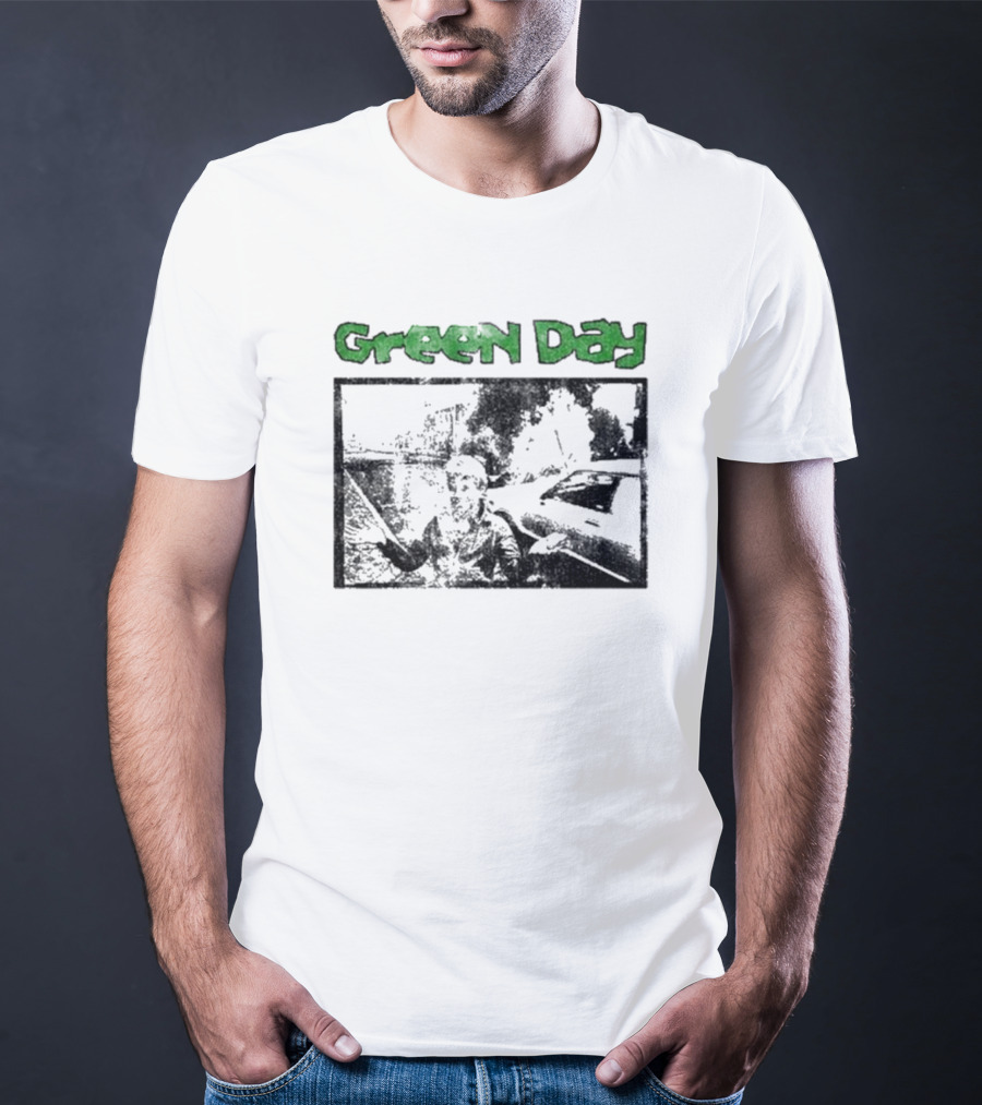 Green Day Vintage Style Graphic With Throwback T-Shirt