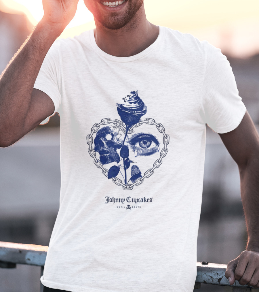 Johnny Cupcakes Heart Chain Skull Eye Rose Until Death T-Shirt