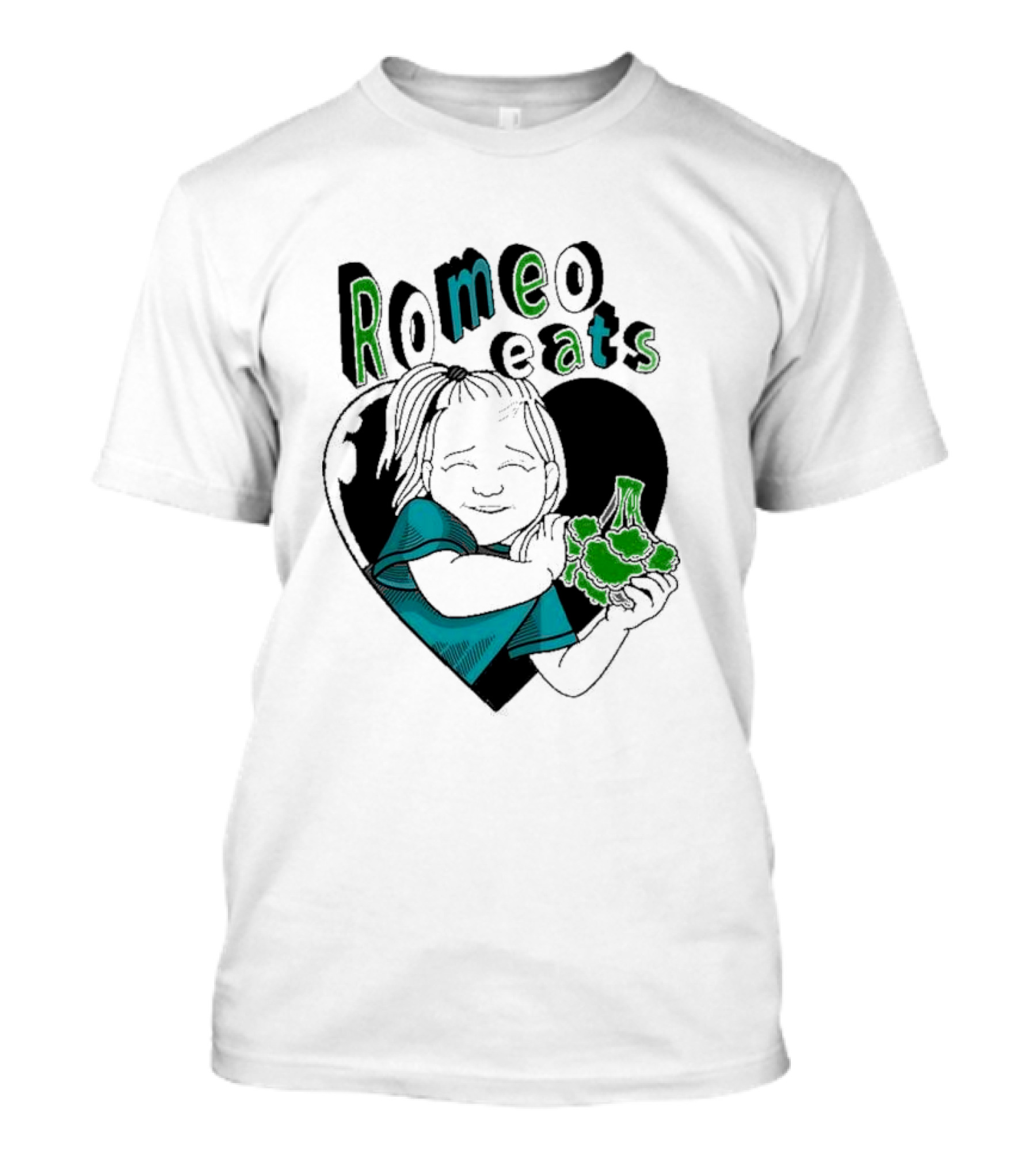 Romeo Eats Broccoli Heart Toddler Hug T-Shirt