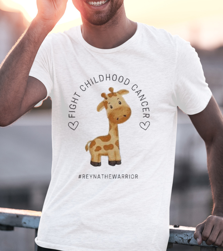 Fight Childhood Cancer Reyna The Warrior Giraffe Hearts T-Shirt