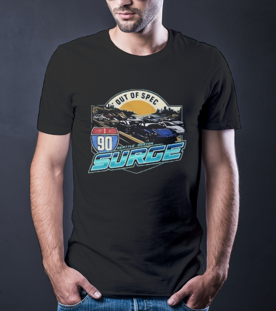 I-90 Surge Out Of Spec Seattle Boston Highway Traffic Scene T-Shirt