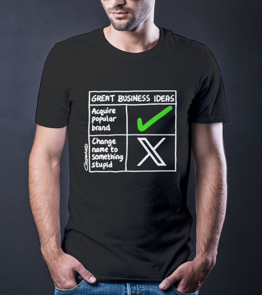 Great Business Ideas Acquire Popular Brand Change Name To X Something Stupid T-Shirt