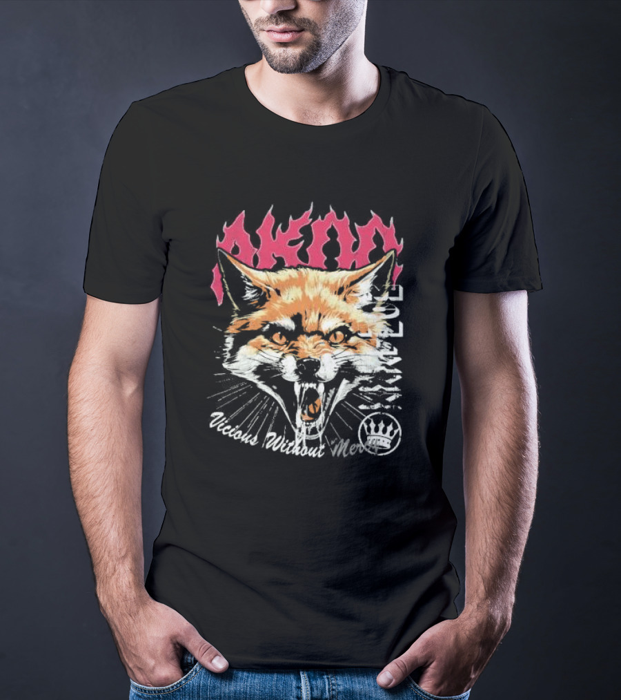 Akimo Vicious Without Mercy Orange Fox Crown T-Shirt