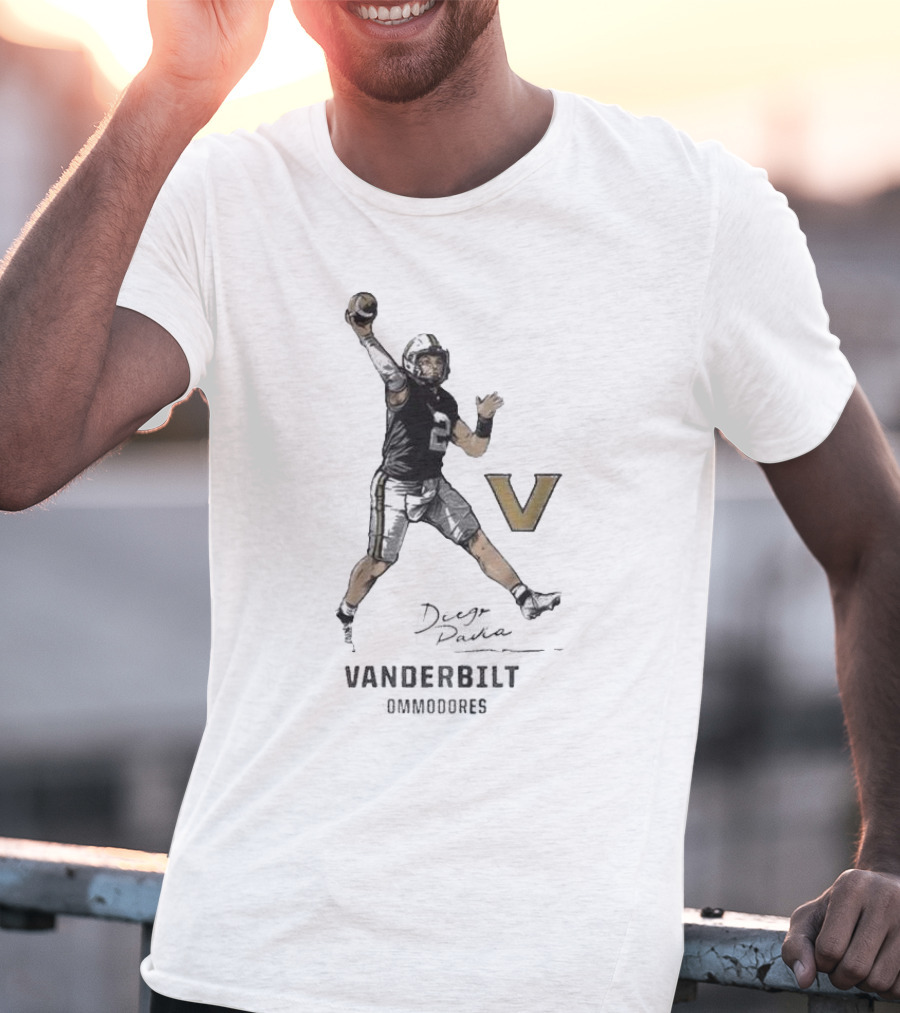 Vanderbilt Commodores Football Diego Pavia Superstar Signature T-Shirt