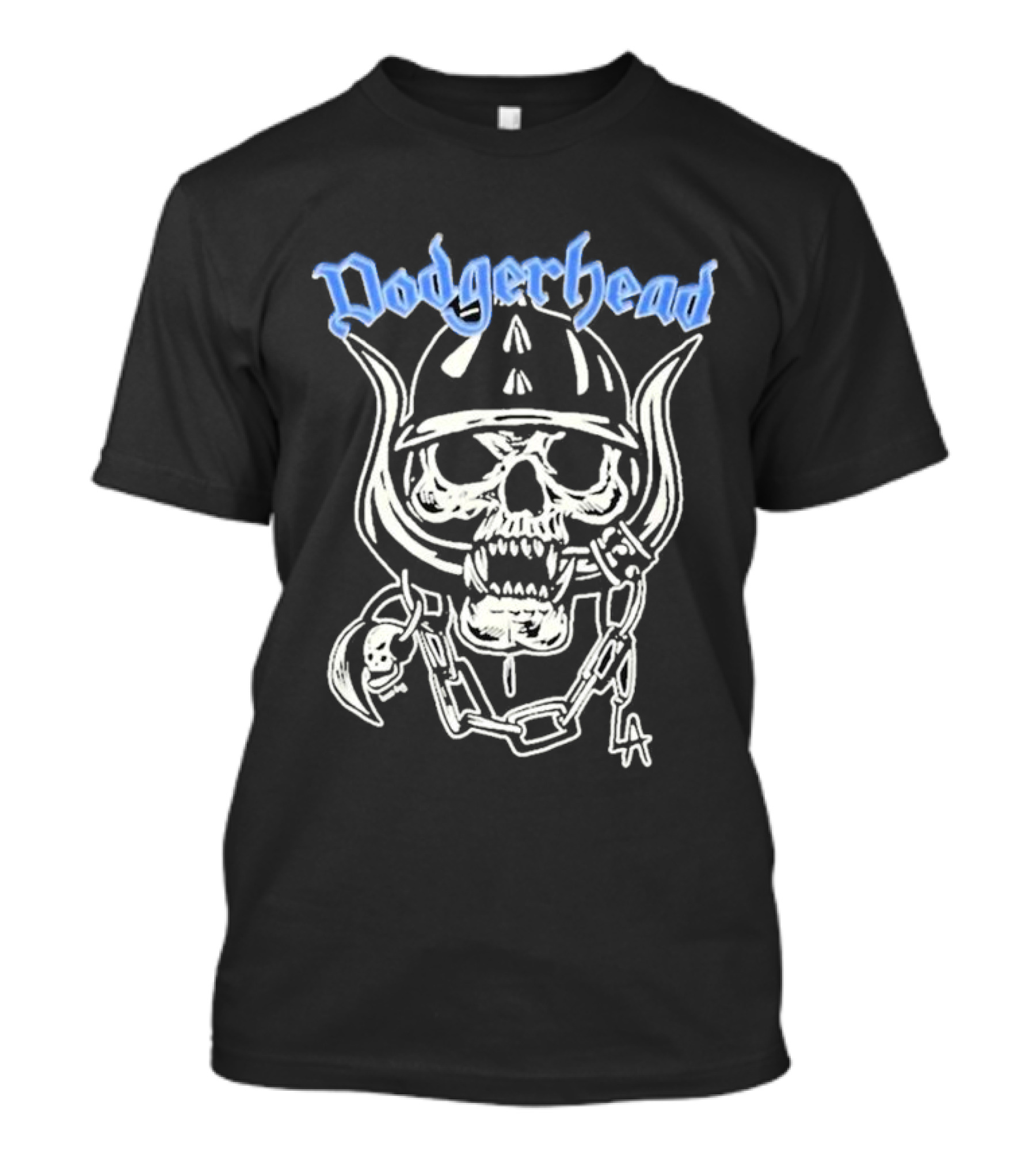 Dodgerhead Los Angeles Dodgers Skull Chain Helmet T-Shirt