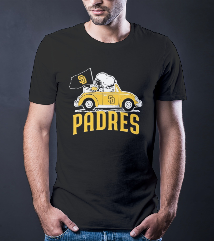 Snoopy San Diego Padres Car Flag Baseball Mascot T-Shirt