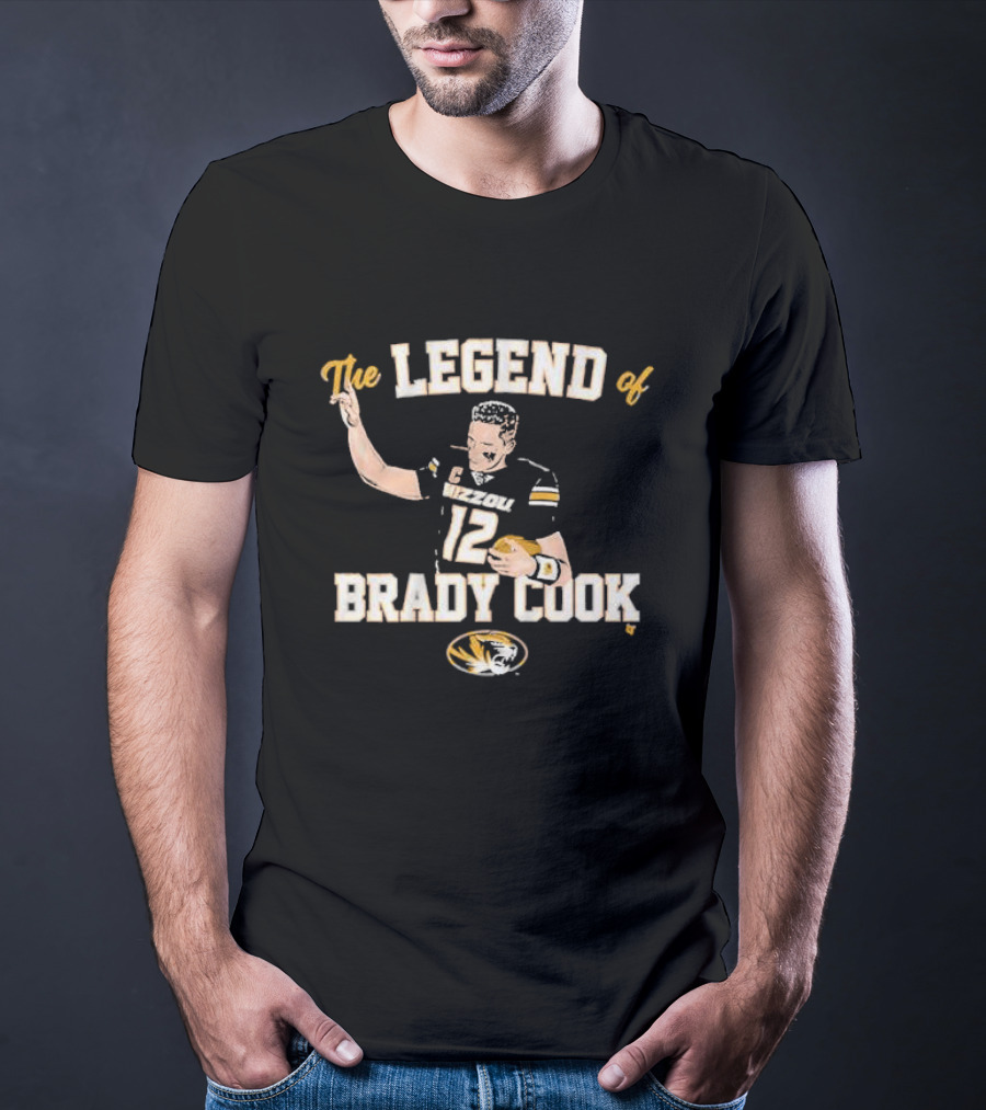 Mizzou Football The Legend Of Brady Cook Number 12 Tiger T-Shirt