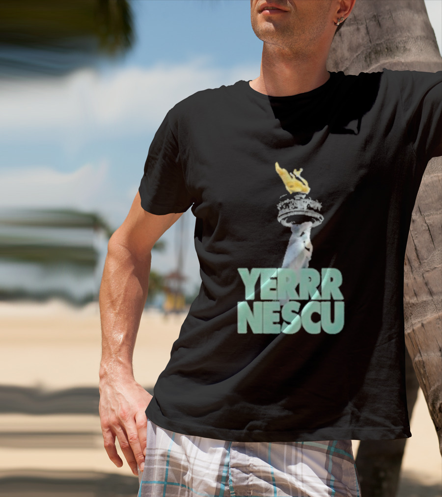Sabrina Rocking The YERRR NESCU Statue Of Liberty Torch Flame T-Shirt
