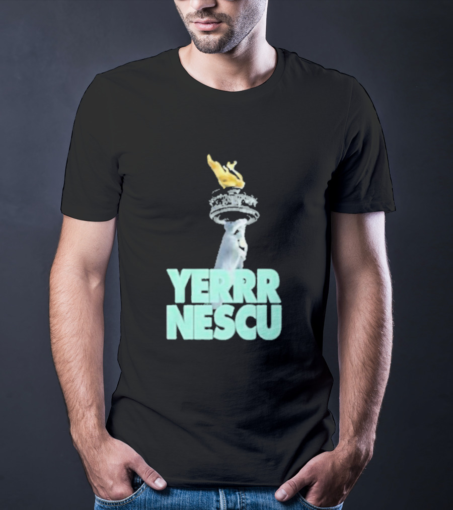 Sabrina Rocking The YERRR NESCU Statue Of Liberty Torch Flame T-Shirt