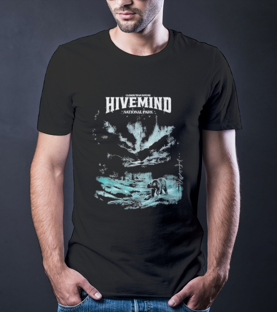 Closer Than Nature Hivemind National Park Bear Wilderness Scene T-Shirt
