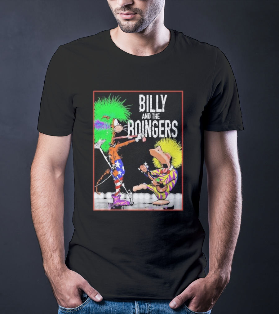 Billy And The Boingers Celebrate Big Hair Era With Great Music Star Stripes And Colors T-Shirt
