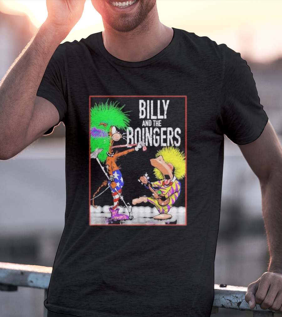 Billy And The Boingers Celebrate Big Hair Era With Great Music Star Stripes And Colors T-Shirt