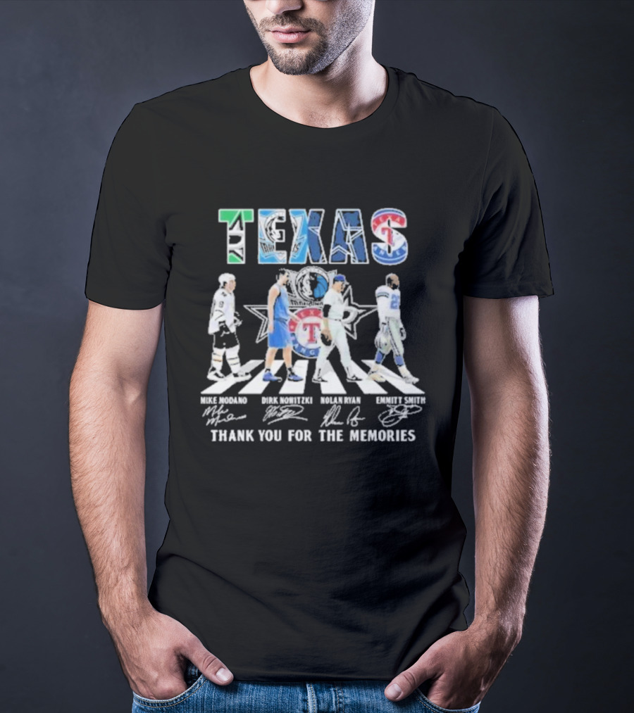 Dallas Stars Mavericks Cowboys Rangers Texas Thank You For The Memories T-Shirt
