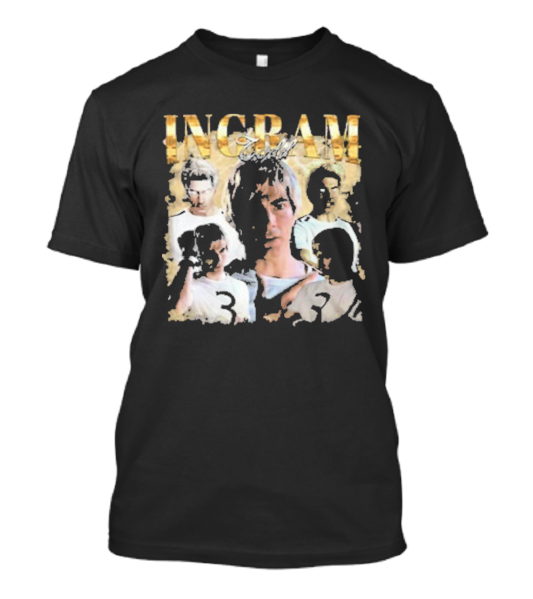Todd Ingram Retro Collage With Gold Text And Number Three T-Shirt