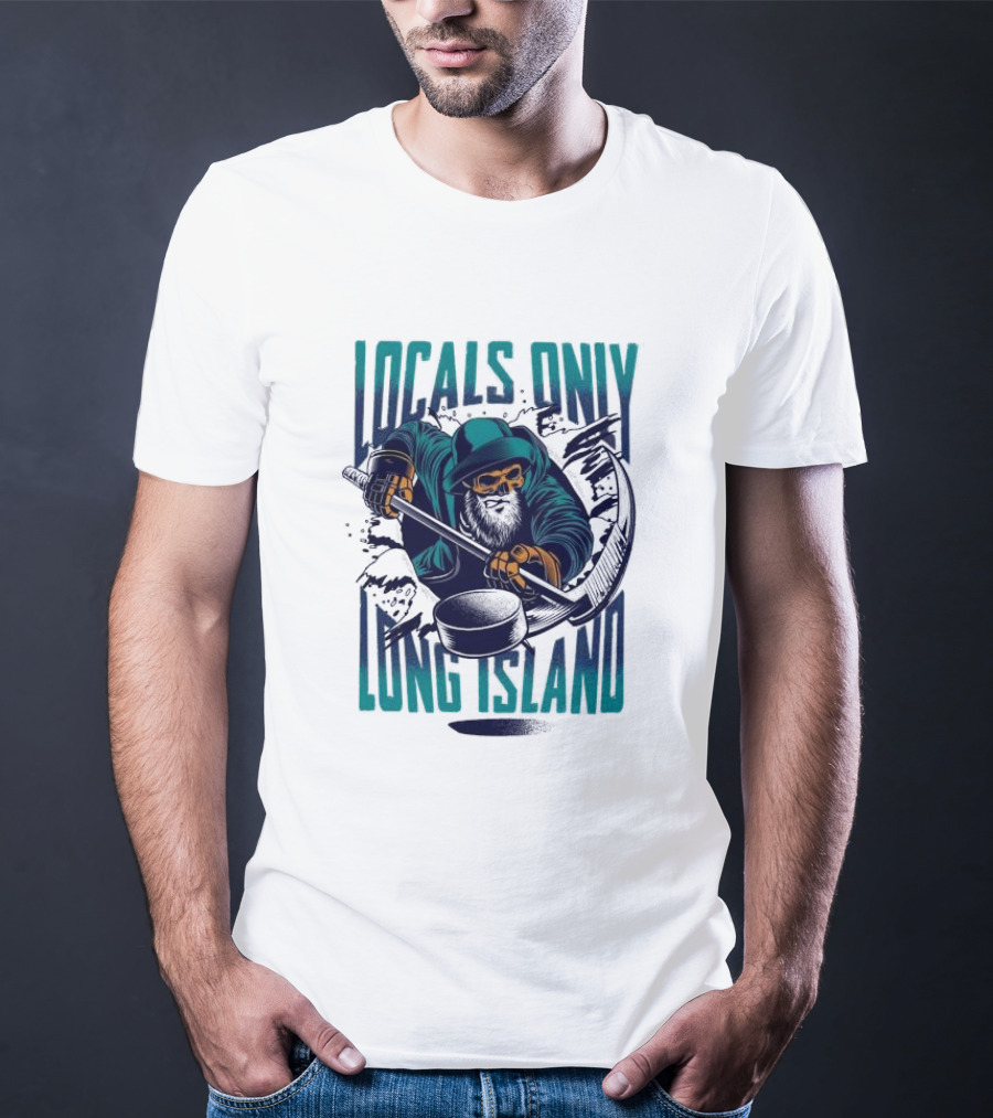Locals Only Long Island Reaper Hockey Stick Scythe T-Shirt