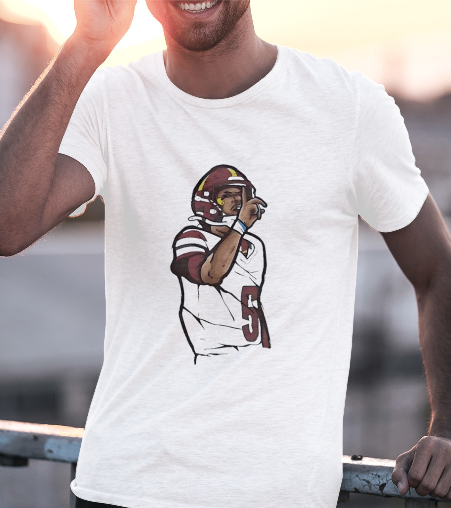 Washington Commanders Jayden Daniels Shhh Gesture Football Player T-Shirt