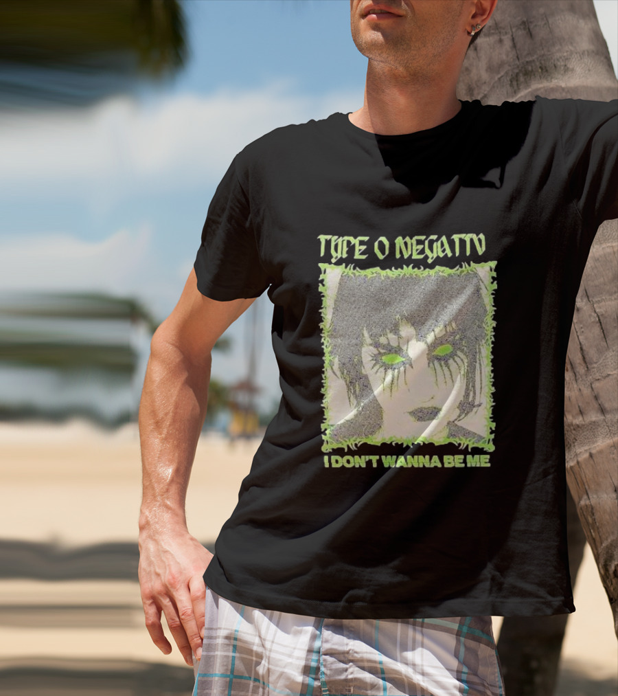 Type O Negative I Don’t Wanna Be Me Green Eyed Gothic Face T-Shirt