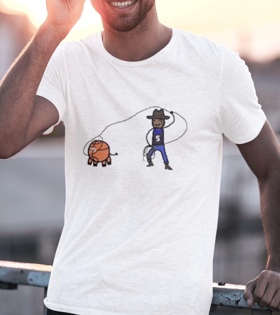 Paint Paolo Ranch-Ero Basketball Cowboy With Number Five T-Shirt