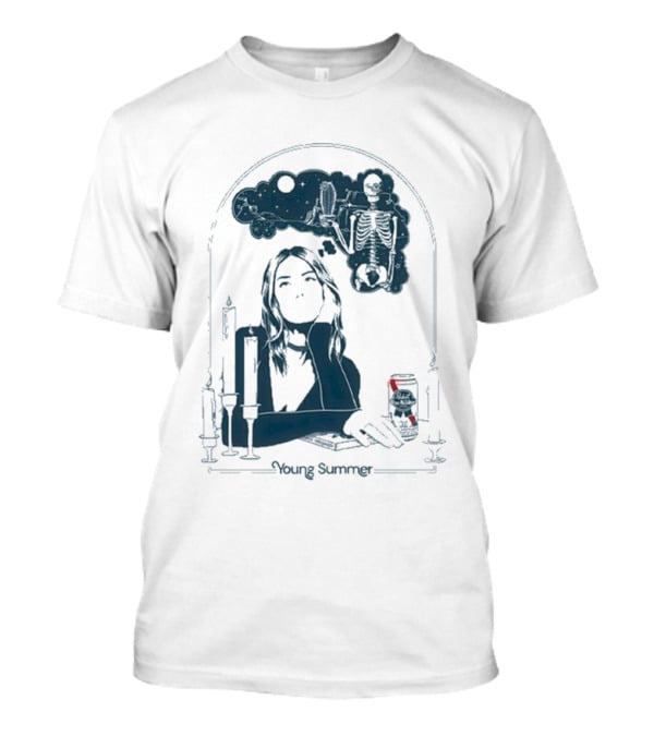 Young Summer Pabst Skeleton Night Sky Candles And Can T-Shirt