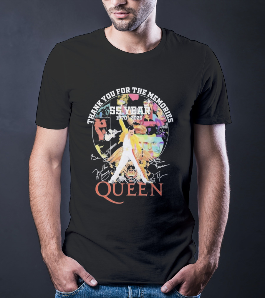Thank You For The Memories 55 Years 1970-2025 Queen Iconic Band T-Shirt