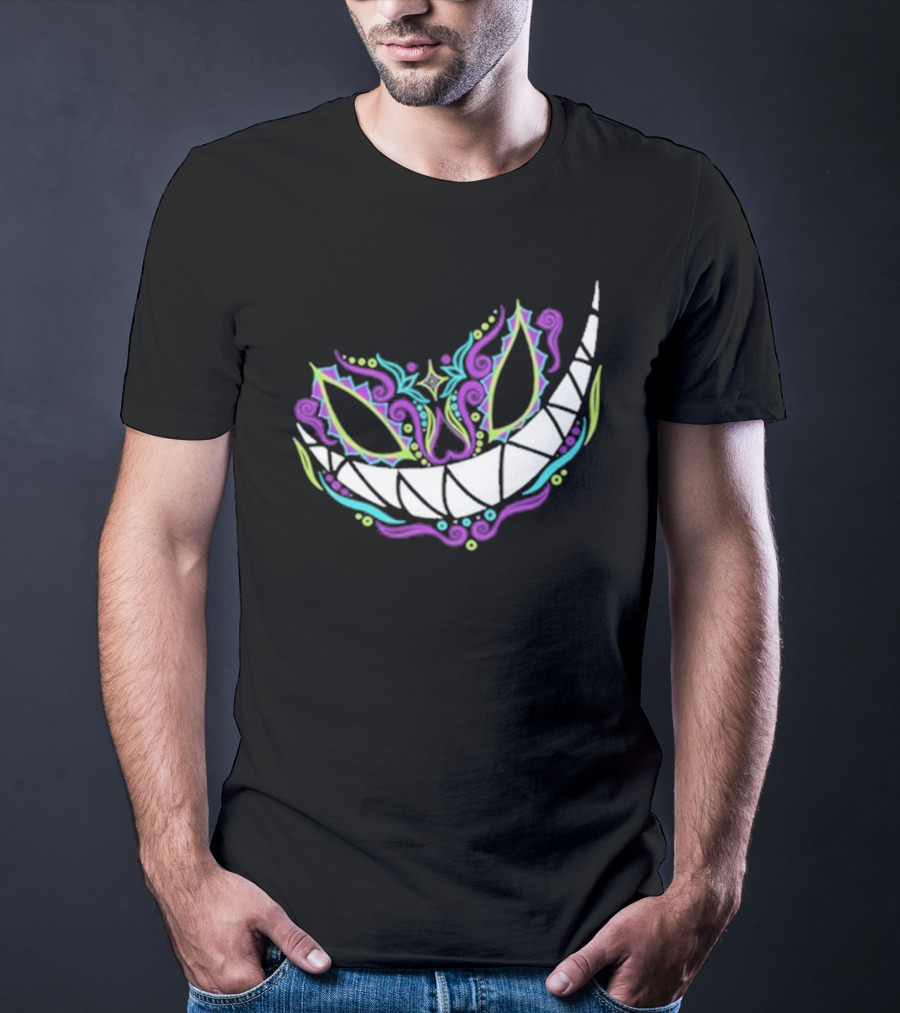 The Catrina Cheshire Cat Inspired Day Of The Dead Style Camiseta Relaxed T-Shirt