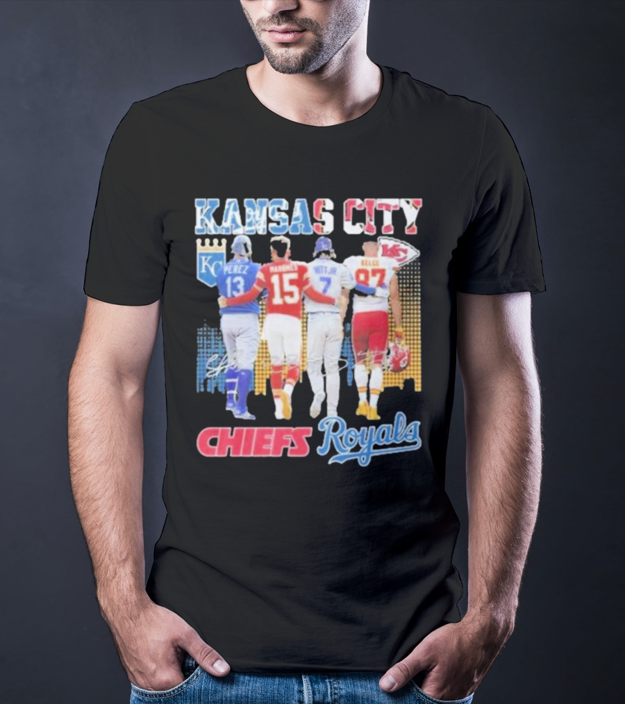 Kansas City Chiefs Royals Perez Mahomes Witt Jr Kelce T-Shirt