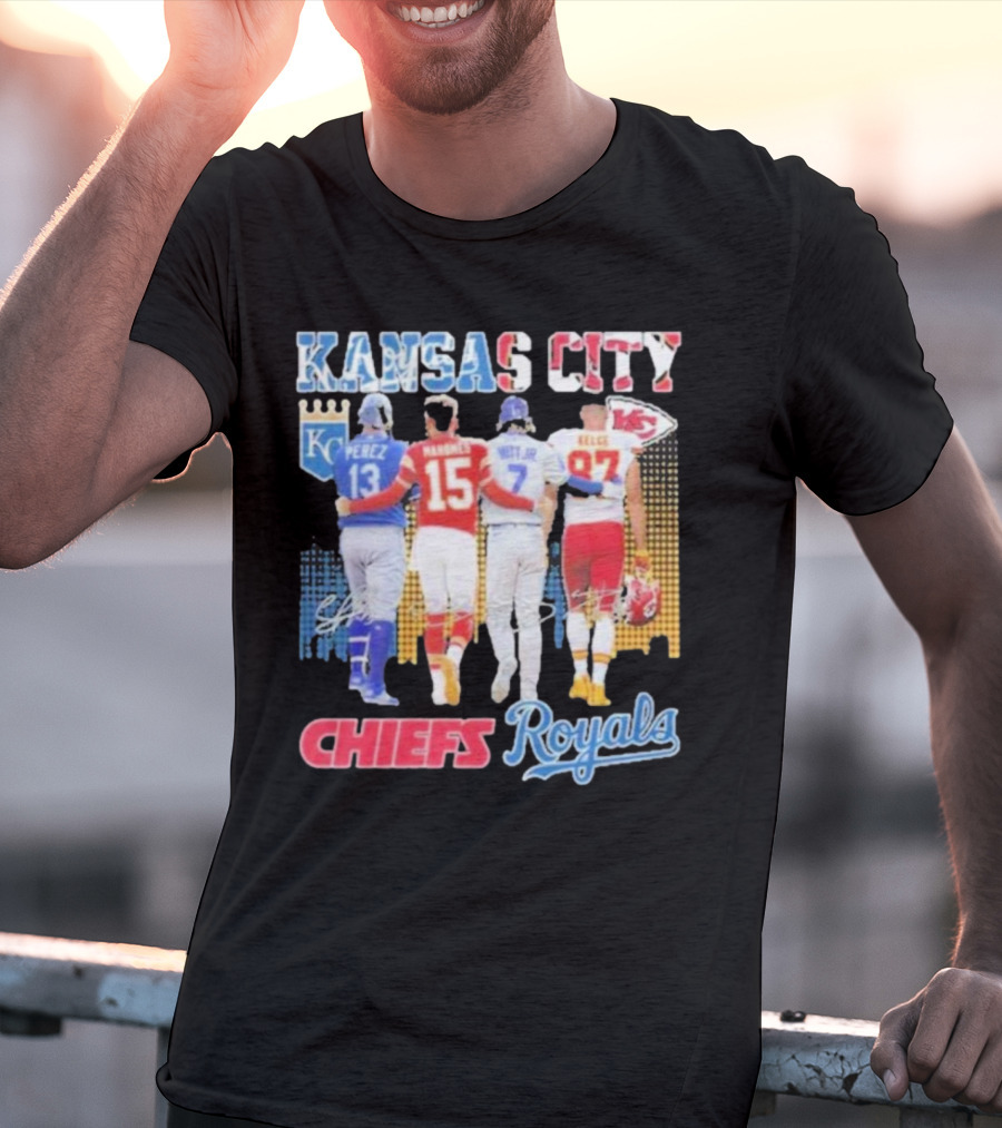 Kansas City Chiefs Royals Perez Mahomes Witt Jr Kelce T-Shirt