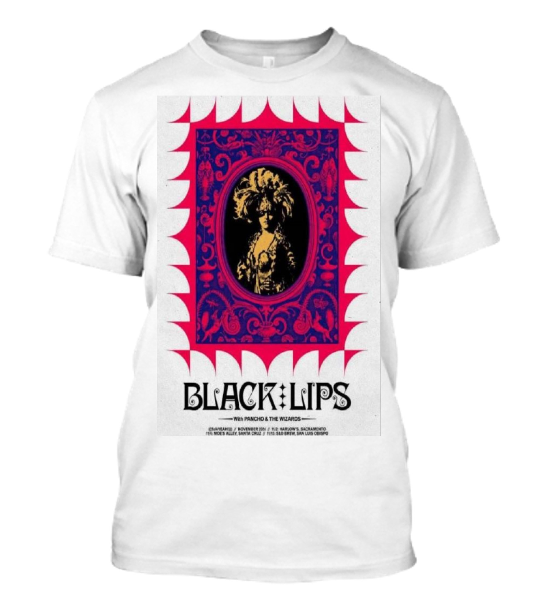 Black Lips With Poncho And The Wizards Santa Cruz San Luis Obispo T-Shirt