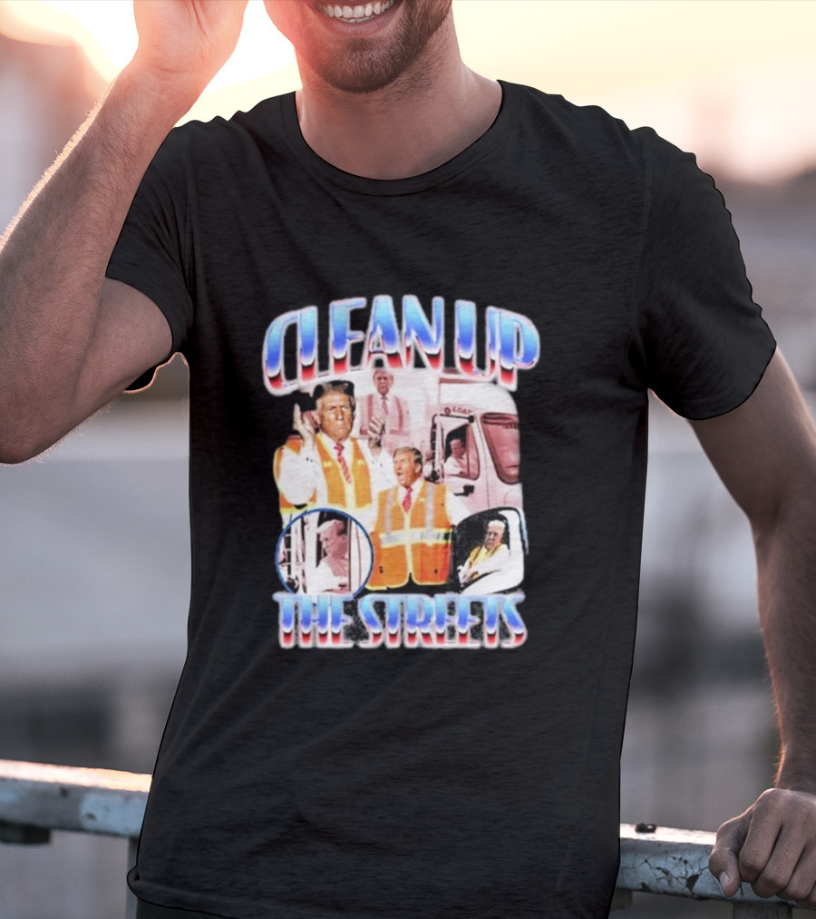 Old Row Clean Up The Streets Iconic Public Figures In Safety Vests T-Shirt