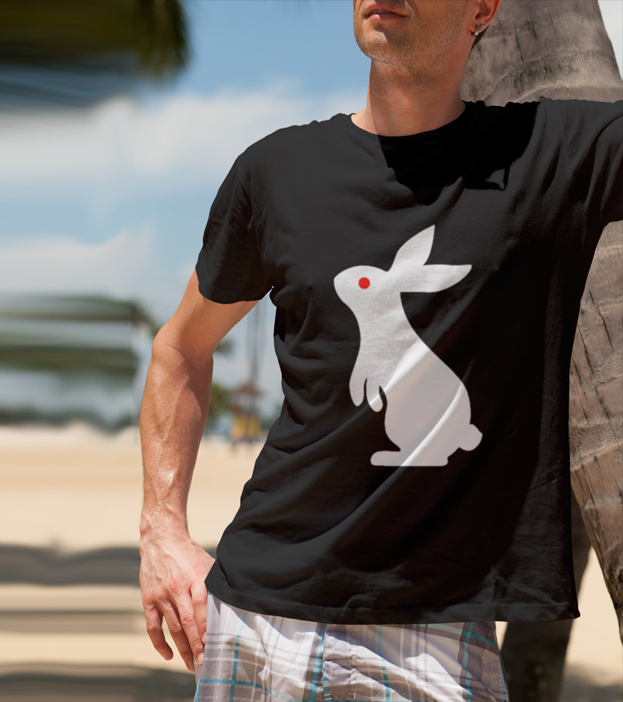 Rabbit Feed Your Head White Rabbit Red Eye T-Shirt