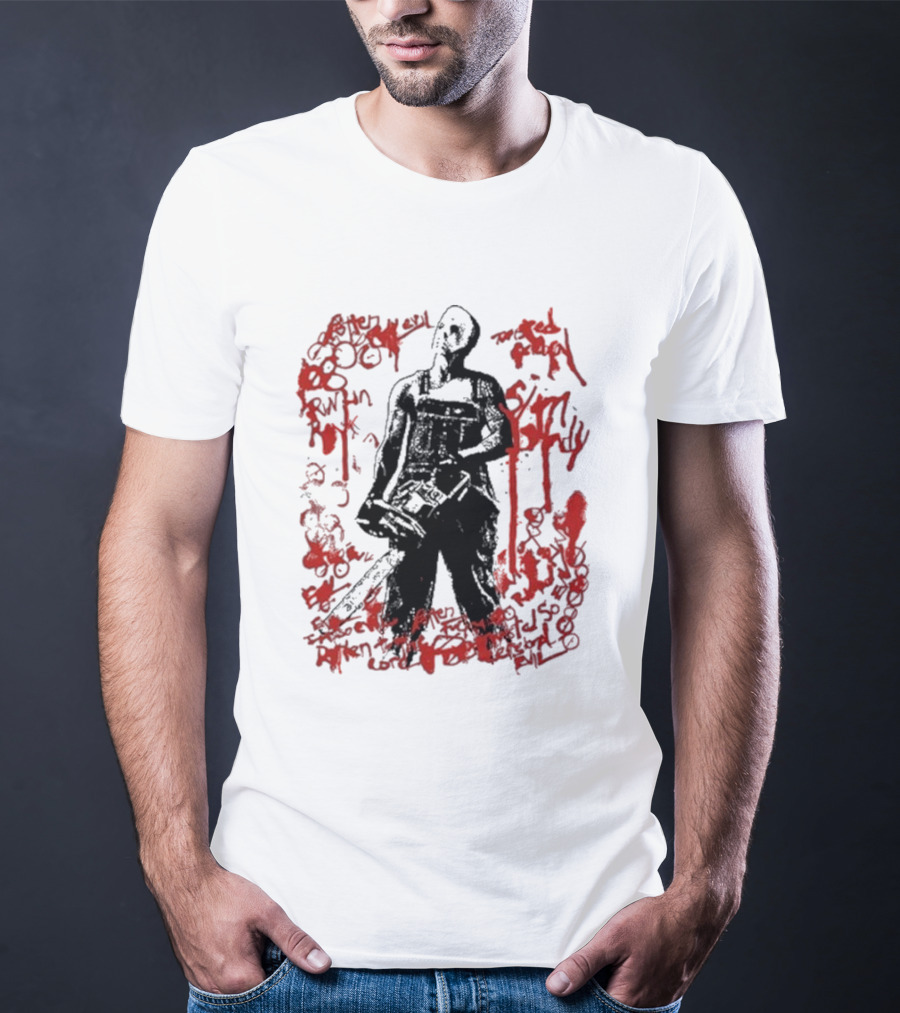 Eminem Blood Scrawl Chainsaw Man Horror T-Shirt