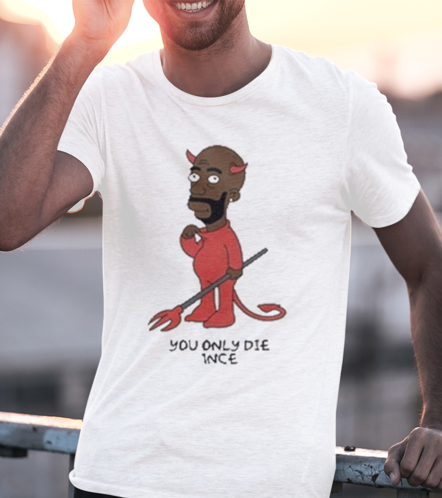Gibbsons Ss You Only Die 1Nce Devil Cartoon T-Shirt