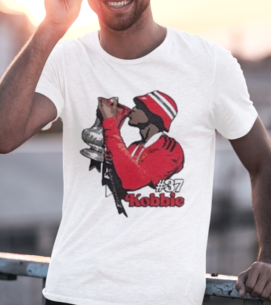 Kobbie #37 Cup Victory Celebration In Red Hoodie And Hat T-Shirt