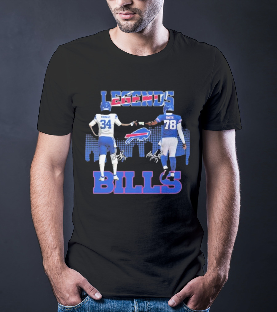 LEGENDS BILLS Thomas Smith 34 78 Buffalo Bills T-Shirt