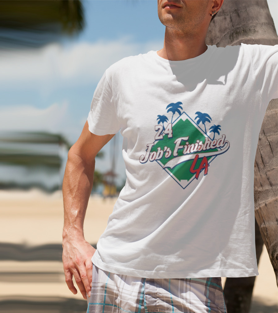 Jack Flaherty Dodgers LA 24 Job’s Finished Palm Trees T-Shirt
