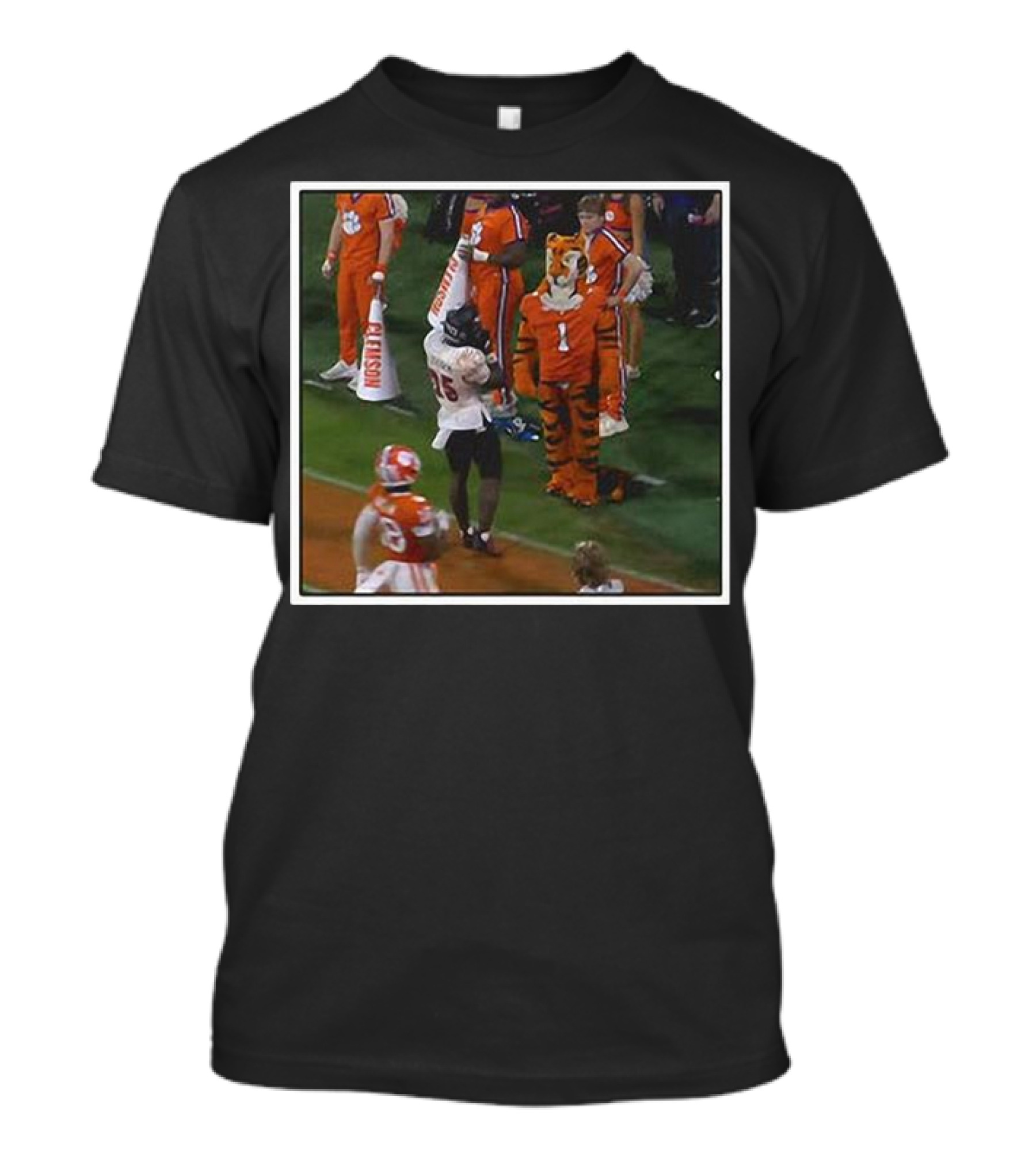 Clemson Tigers Mascot And Louisville Cardinals Player On Sideline T-Shirt