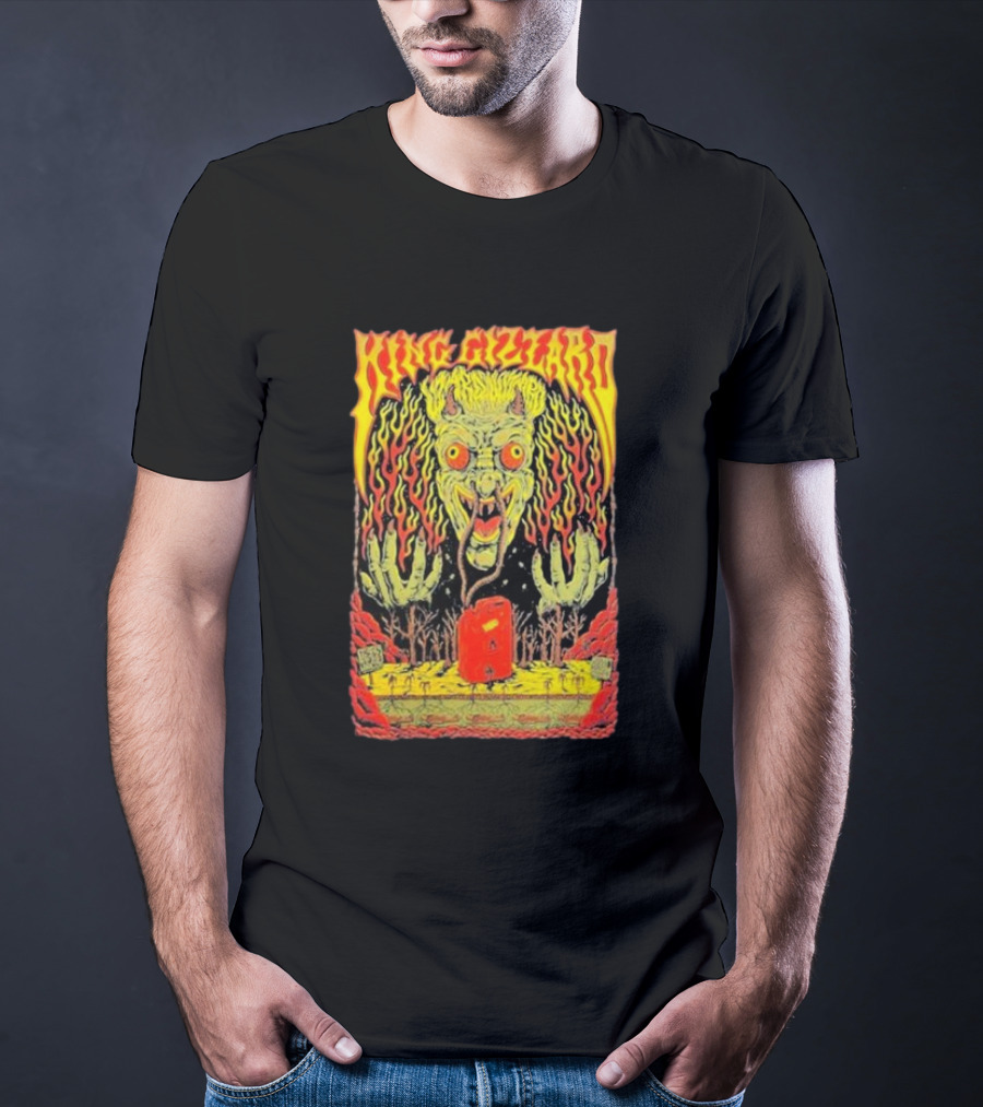 King Gizzard Monster Illustration In Paso Robles CA November 3 T-Shirt