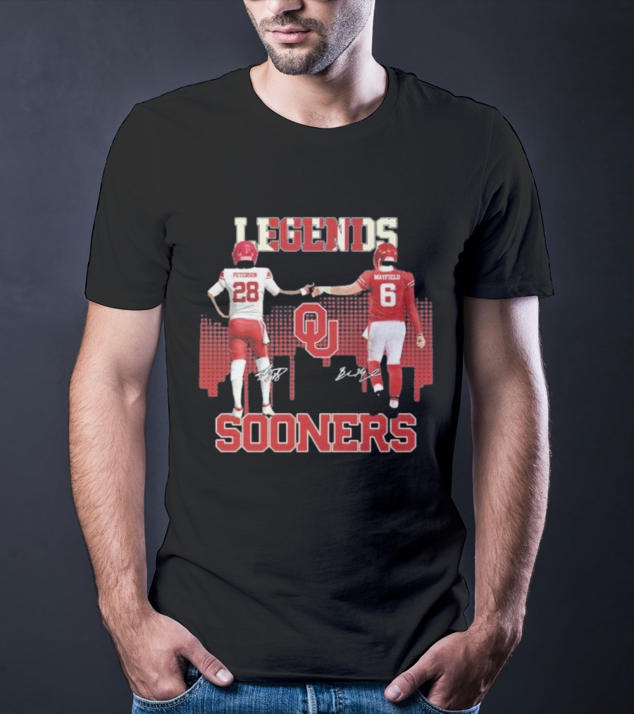 Legends Sooners Oklahoma Adrian Peterson Baker Mayfield T-Shirt