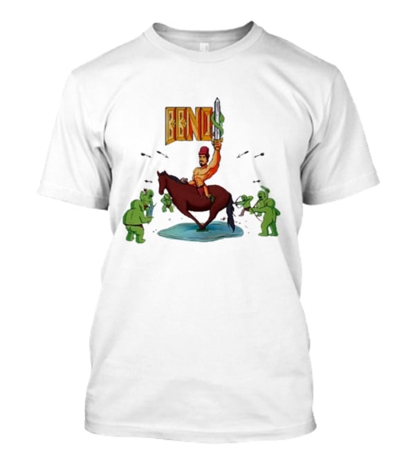 BBNo$ Sword Riding Horse Surrounded By Green Creatures T-Shirt
